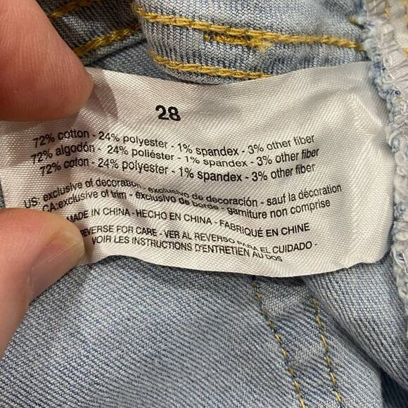 FRAYED DENIM High Rise Denim Shorts Gulf Stream Size 28 - Picture 10 of 10